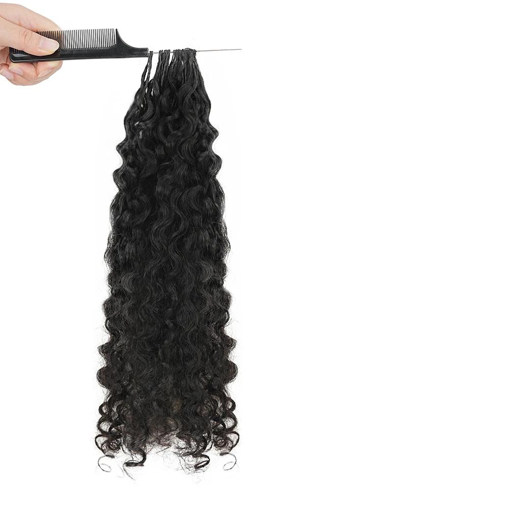 Lot de 5 tresses au crochet bouclées birmanes sans nœuds, pré-séparées, effet plume, légères, réutil