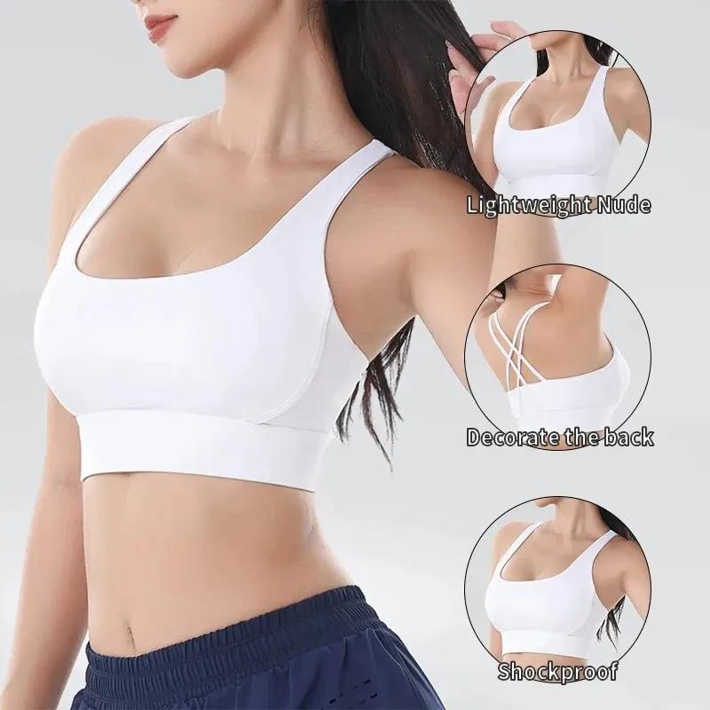 Soutien-gorge nylon respirant femme yoga fitness course sexy sport
