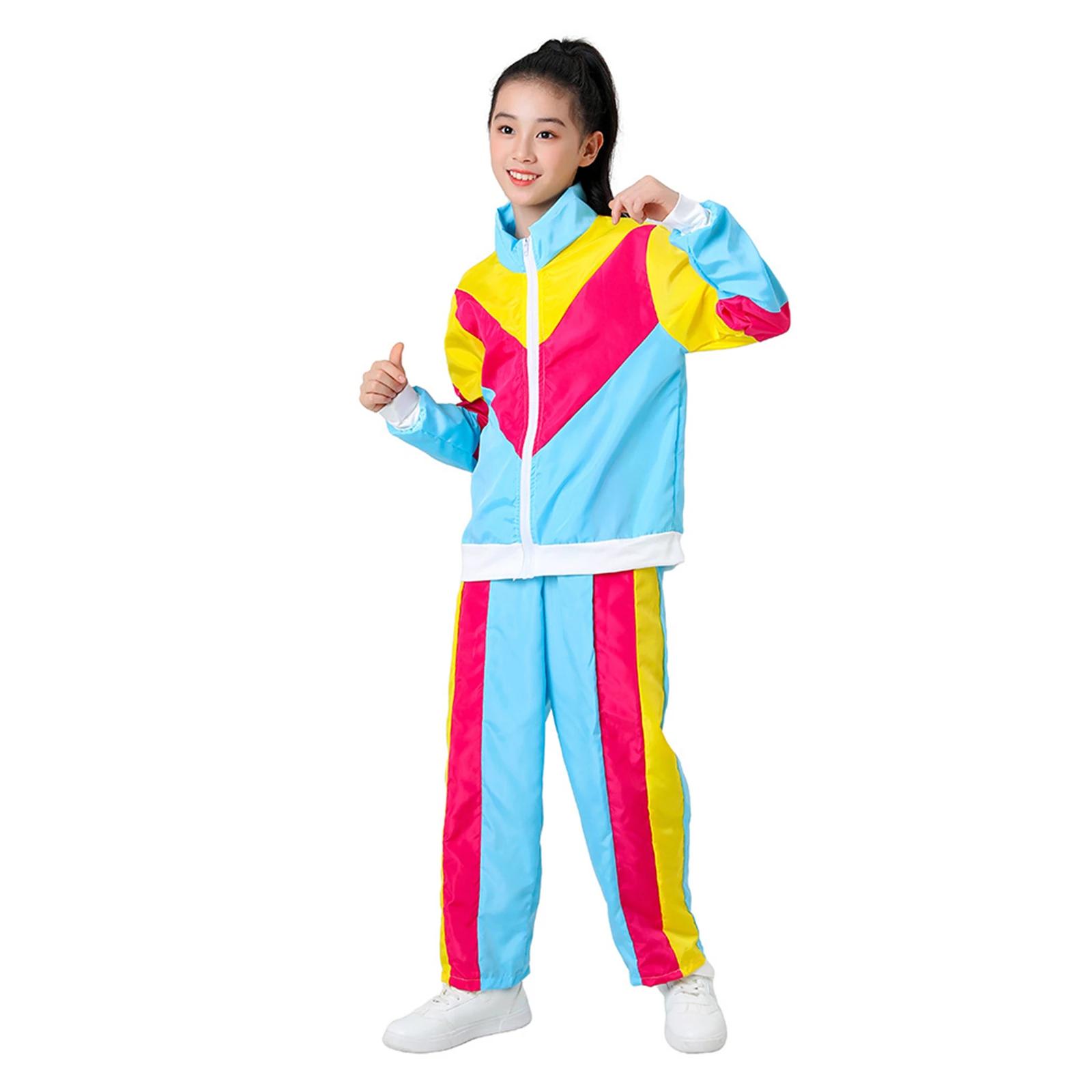 Enfants filles garçons 80s survêtement enfants Hip Hop Costume haut pantalon ensembles tenue rétro d