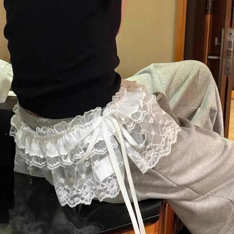 Mini jupes en dentelle pour femmes, élégantes, douces, Lolita, courtes, taille haute, Y2k, Streetwea