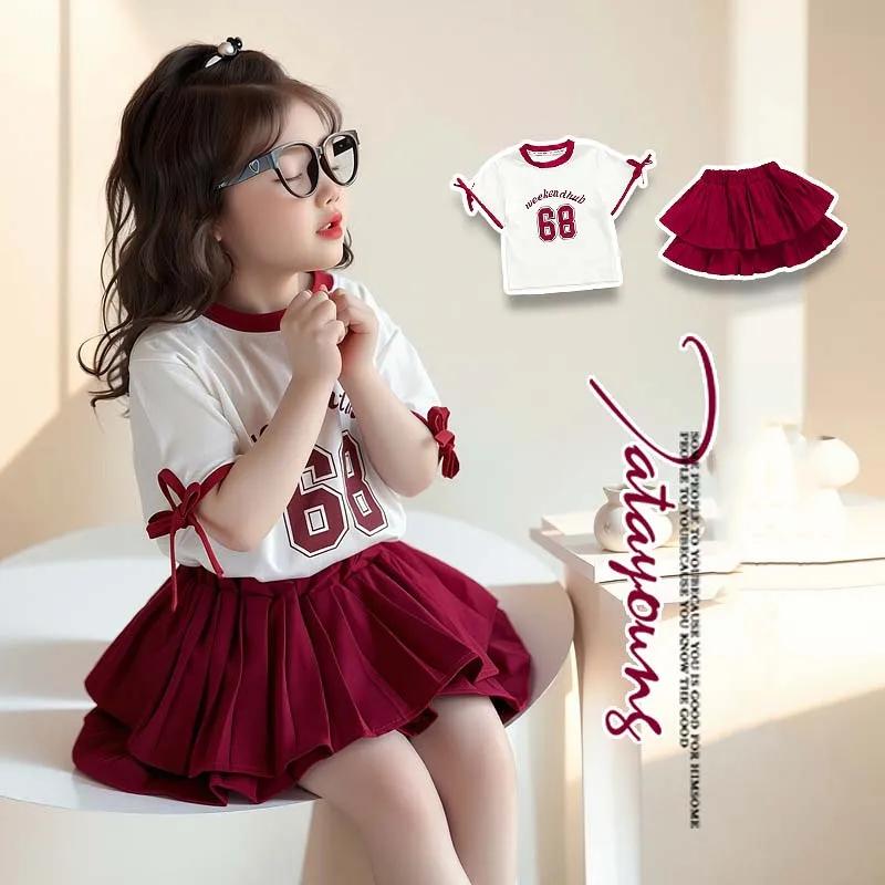 Ensemble 2 pièces d'été pour filles RAISE, 2-8 ans, avec haut à manches courtes imprimé lettres et n