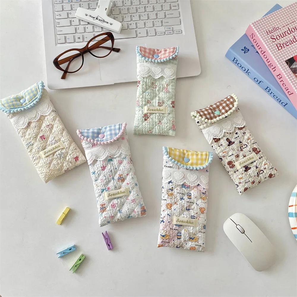 Étui à lunettes souple de dessin animé mignon, pochette Portable anti-écrasement pour lunettes de so