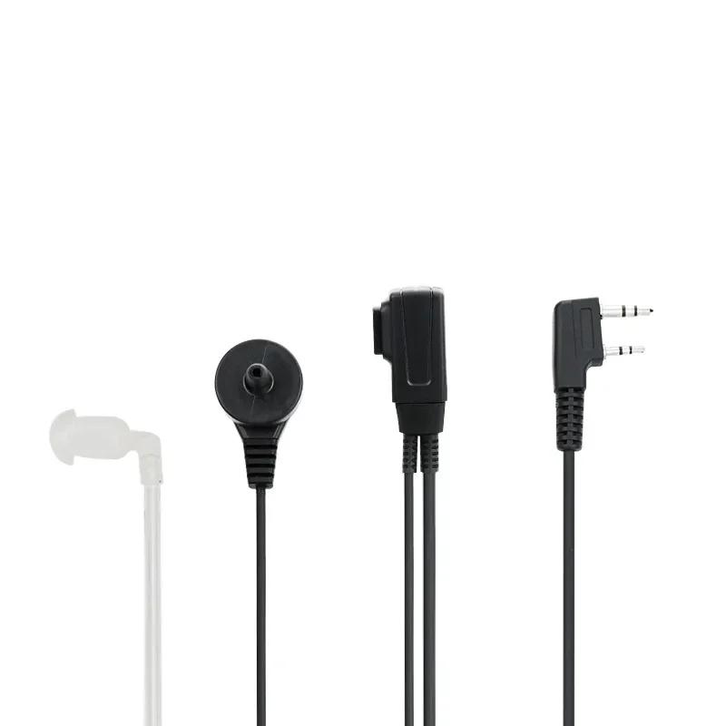 2 Pin PTT MIC Casque Covert Acoustic Tube In-Ear Oreillette Pour MendTYT Baofeng UV-5R BF-888S CB Ra