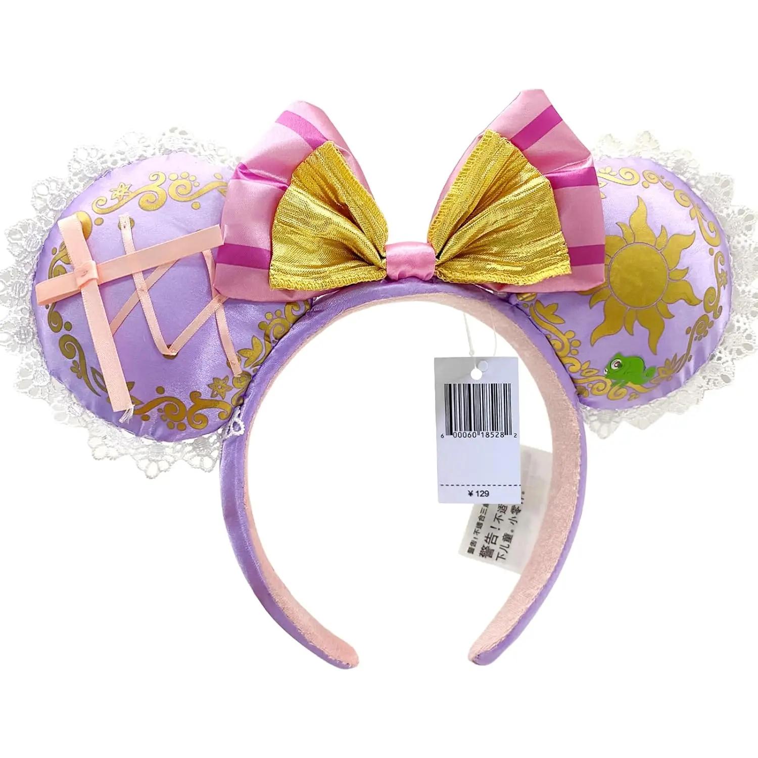 Bandeaux d'oreille Mickey Mouse Raiponce, Costume de Cosplay de princesse pour fête d'anniversaire, 