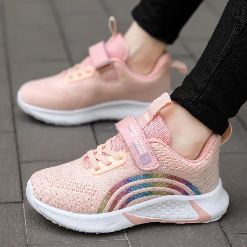 Nouveau Design rouge formateurs chaussures pour enfants filles confortable plate-forme fille chaussu