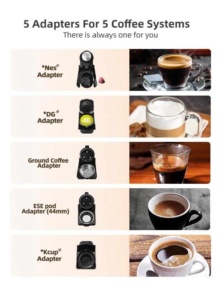 HiBREW Machine à café à capsules multiples, chaud/froid Dolce Gusto lait Nespresso Capsule ESE Pod c