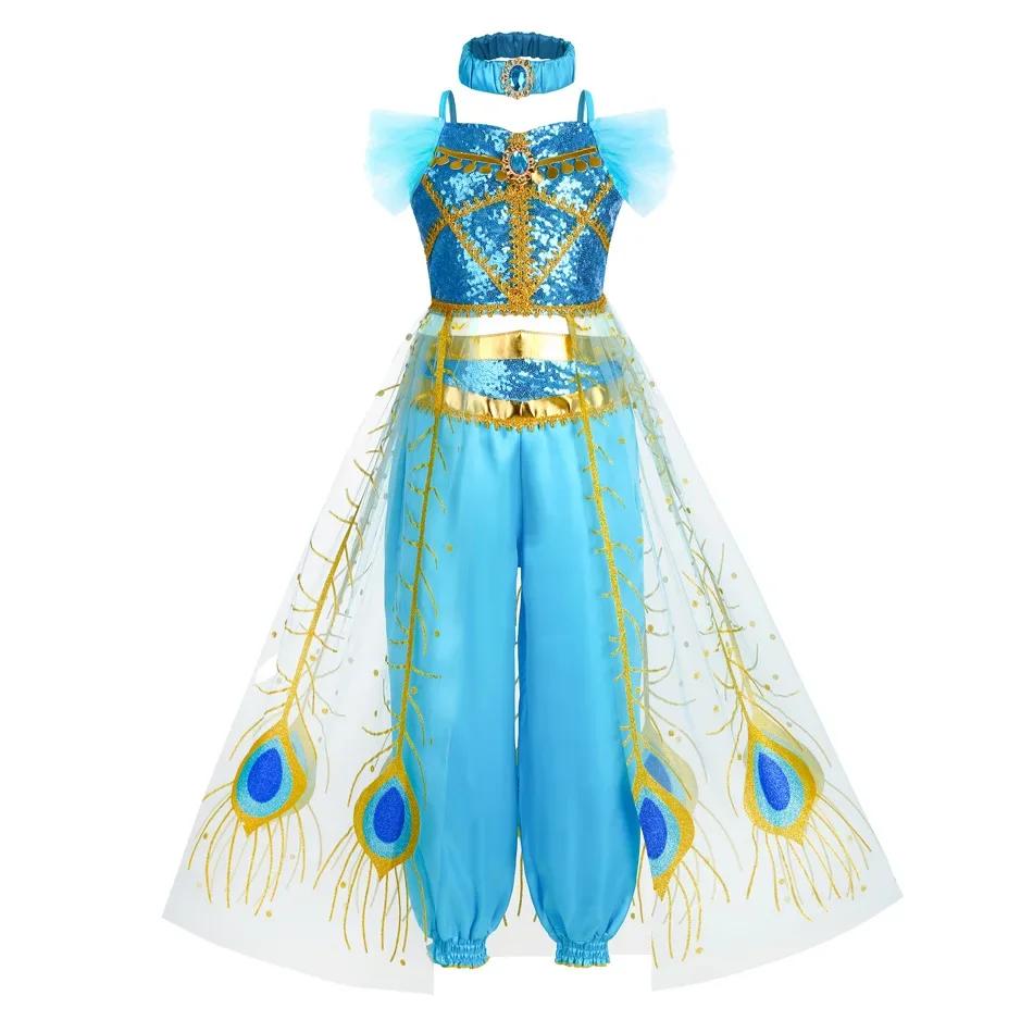 Robe de princesse de fête d'Halloween, Costume de jasmin pour enfants