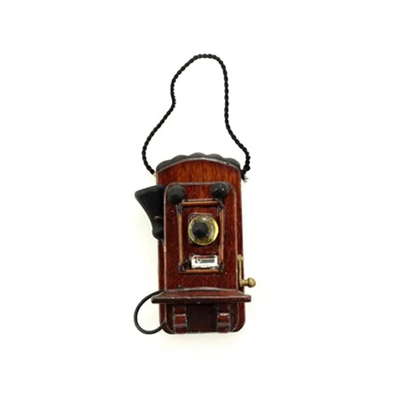 1:12 maison de poupée Miniature Antique montage mural téléphone Style Vintage salon chambre cuisine 