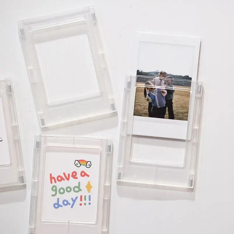 Cadre Photo de Testeur Minimaliste de 3 Pouces, avec Carte Acrylique Transparente Magnétique, Adapté