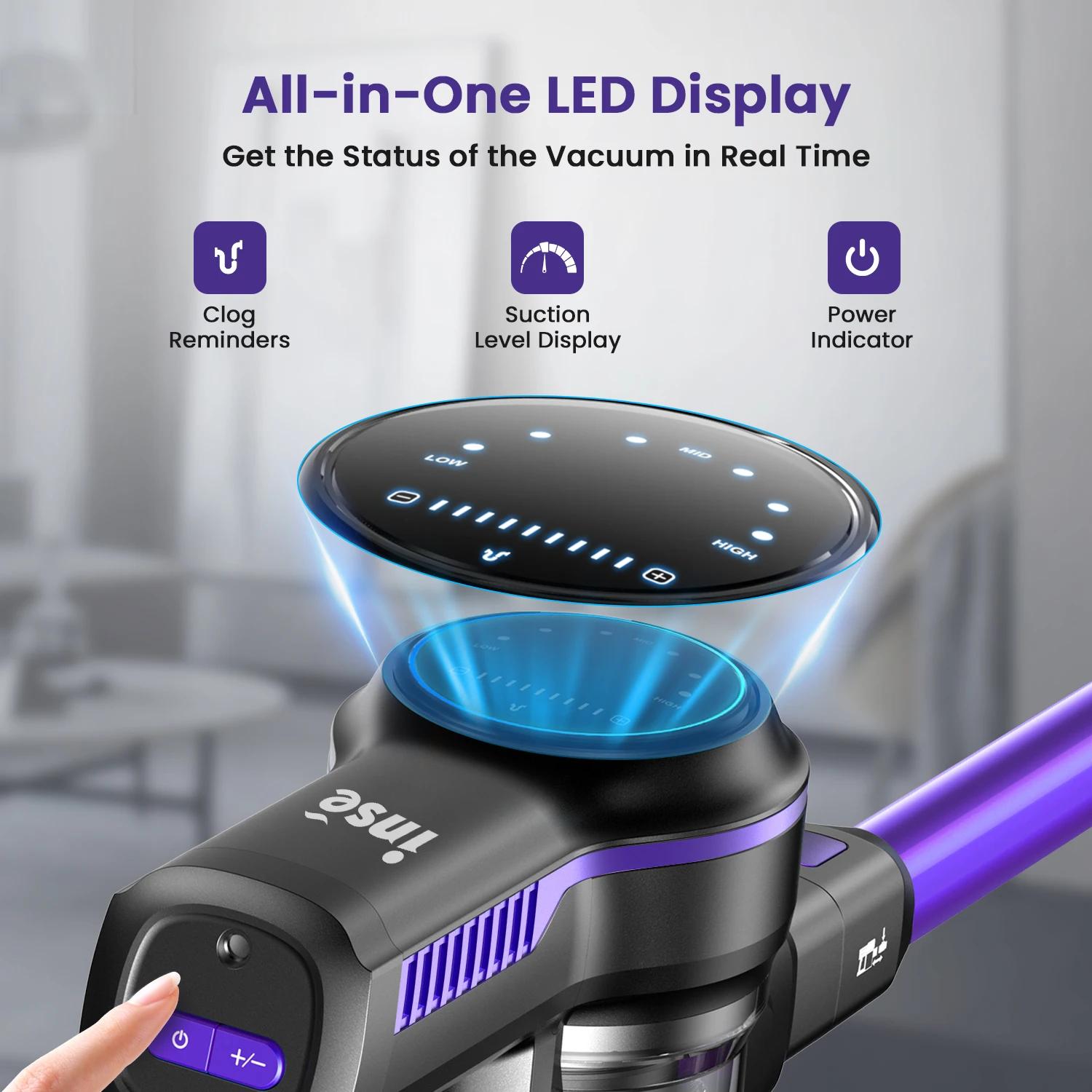 INSE-Aspirateur sans fil S7P, autonomie jusqu'à 45 services, aspirateur balai 6 en 1 pour parquet, p