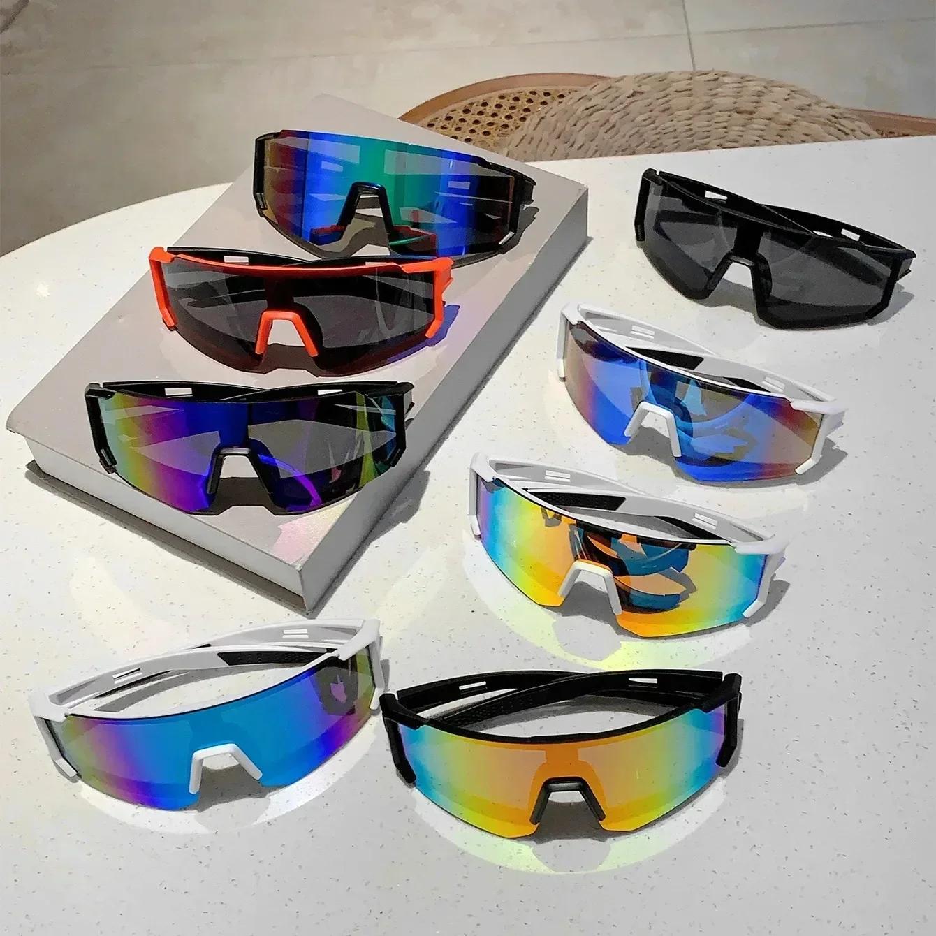 Lunettes de soleil de Sport surdimensionnées sans bords pour femmes et hommes, nouvelle mode, boucli