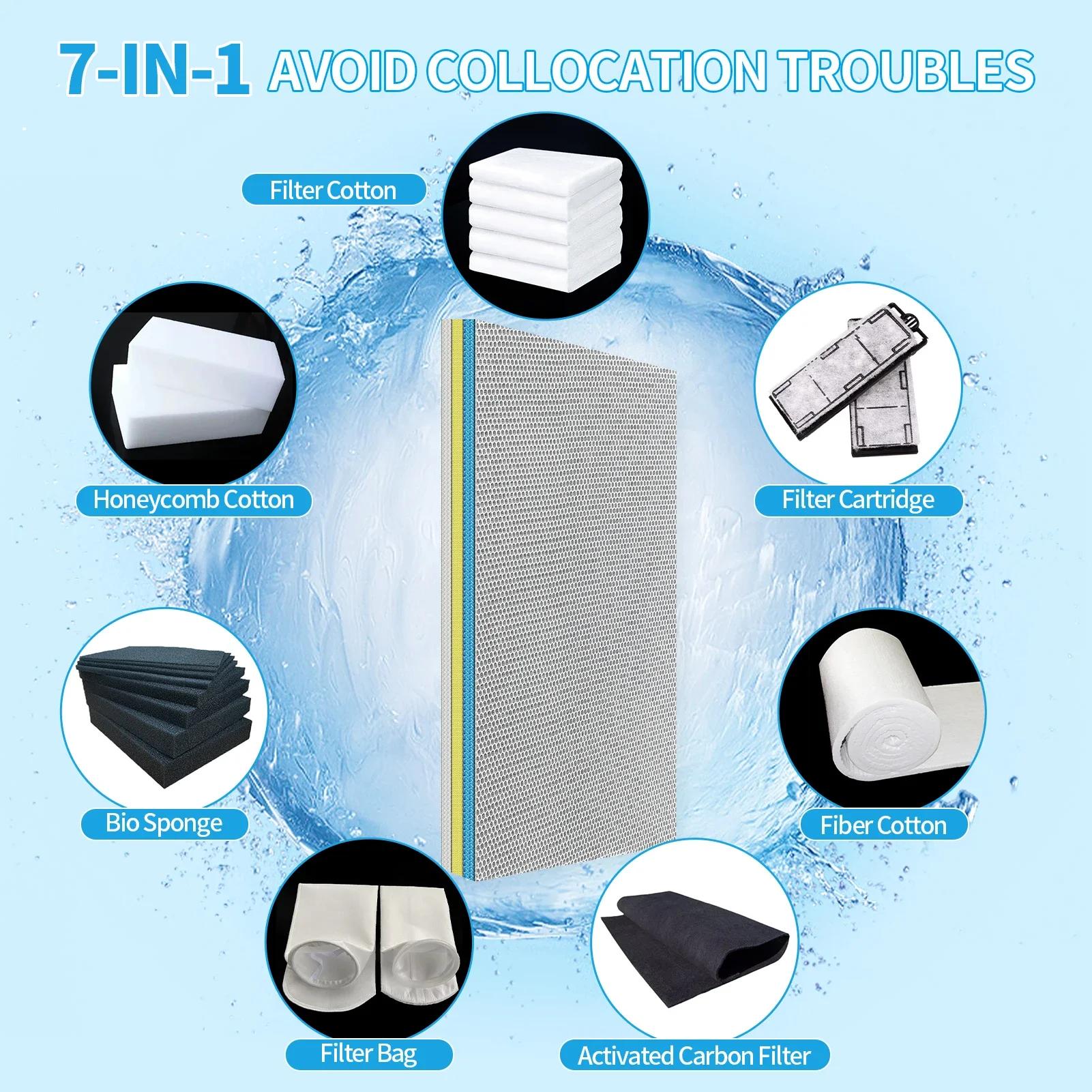 15 couches filtre d'aquarium média éponge 15D Aquarium sans colle mousse biochimique coton Aquarium 