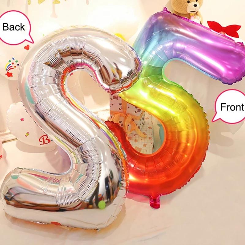 Ballons en aluminium numéro 40 pouces, 0 1 2 3 4 5 6 7 8 9 ans, ballons pour enfants et adultes, déc