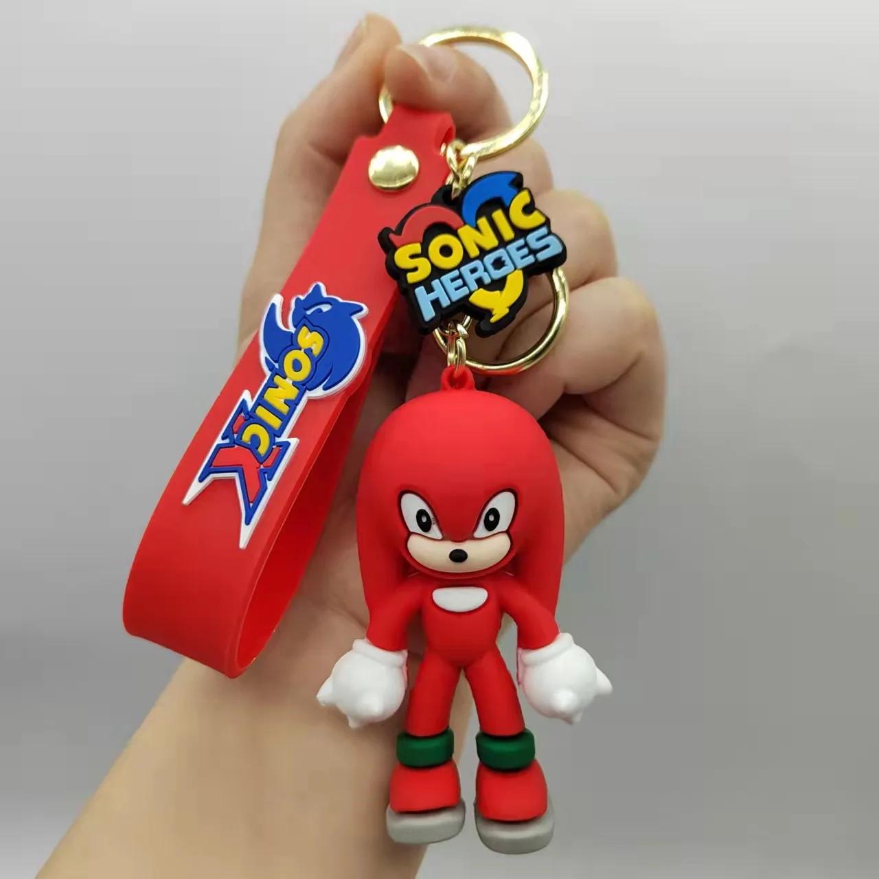 Porte-clés Sonic Shadow Knuckles pour enfants, figurines d'anime, porte-clés en PVC, sacs, accessoir