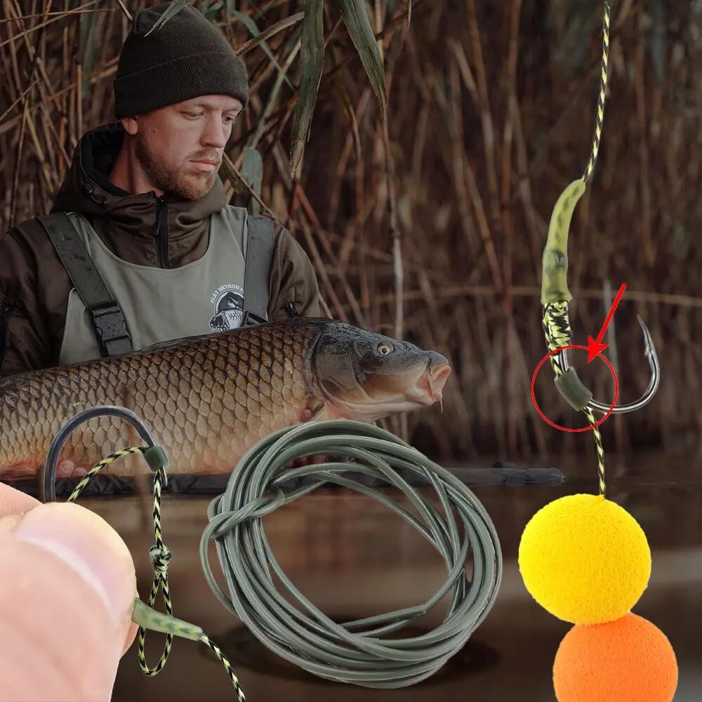 Tube en Silicone pour la pêche à la carpe, pour hameçons et plates-formes, système de sécurité avec 