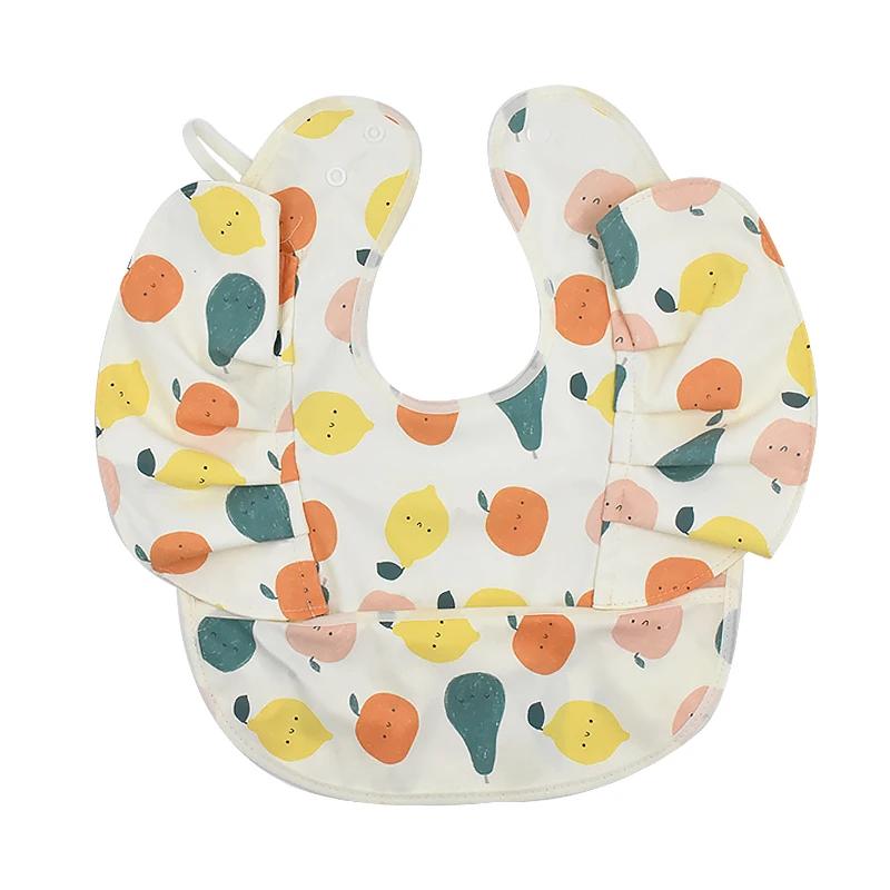 INS Style nordique bavoirs bébé imperméable à manches courtes avec poche alimentation bavoir impermé