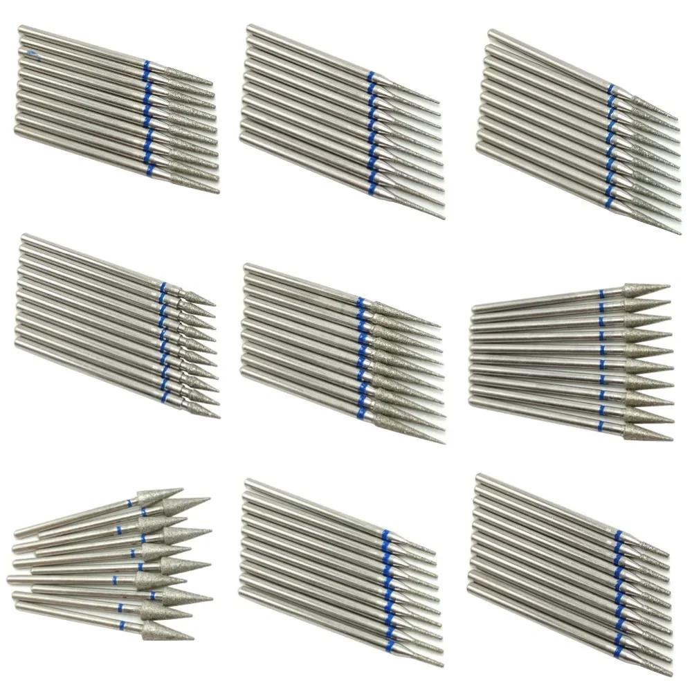 10 pièces ensemble diamant foret à ongles rotatif fraises électriques pour pédicure manucure fichier