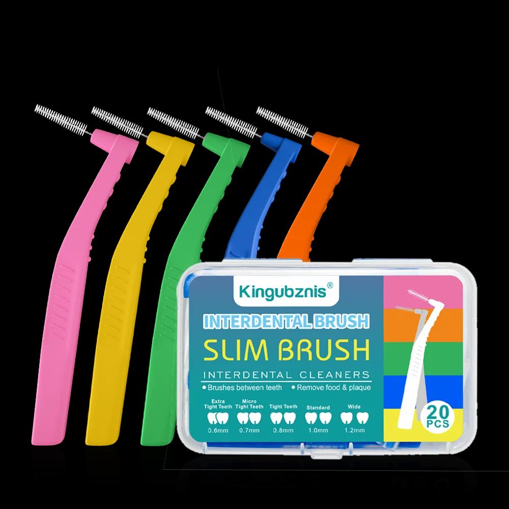Kingubznis 20 pièces brosse interdentaire pour l'orthodontie dentaire propre entre les outils de net