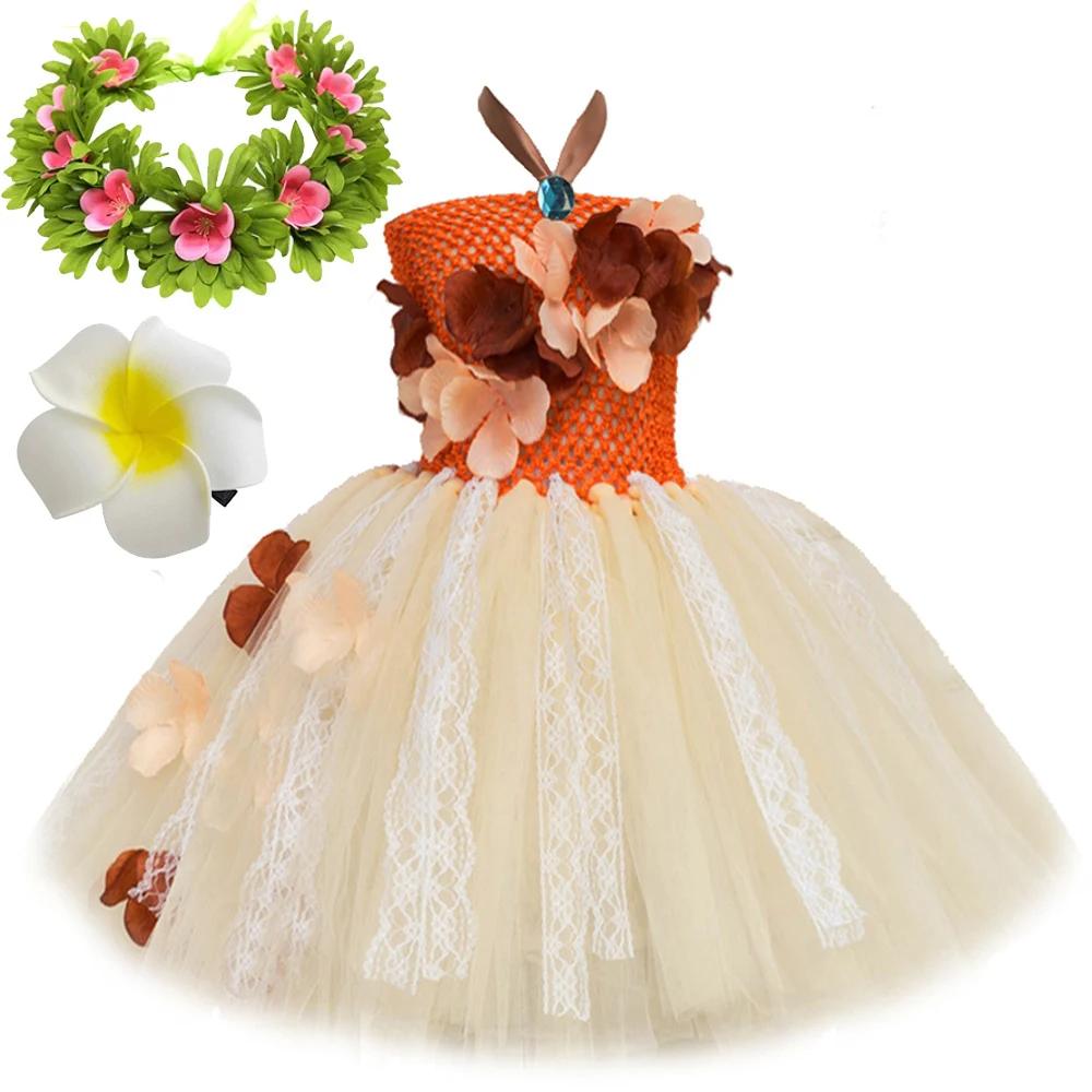 Robes de princesse Moanna pour filles, Costumes de vacances de noël, Tutus d'halloween pour enfants,