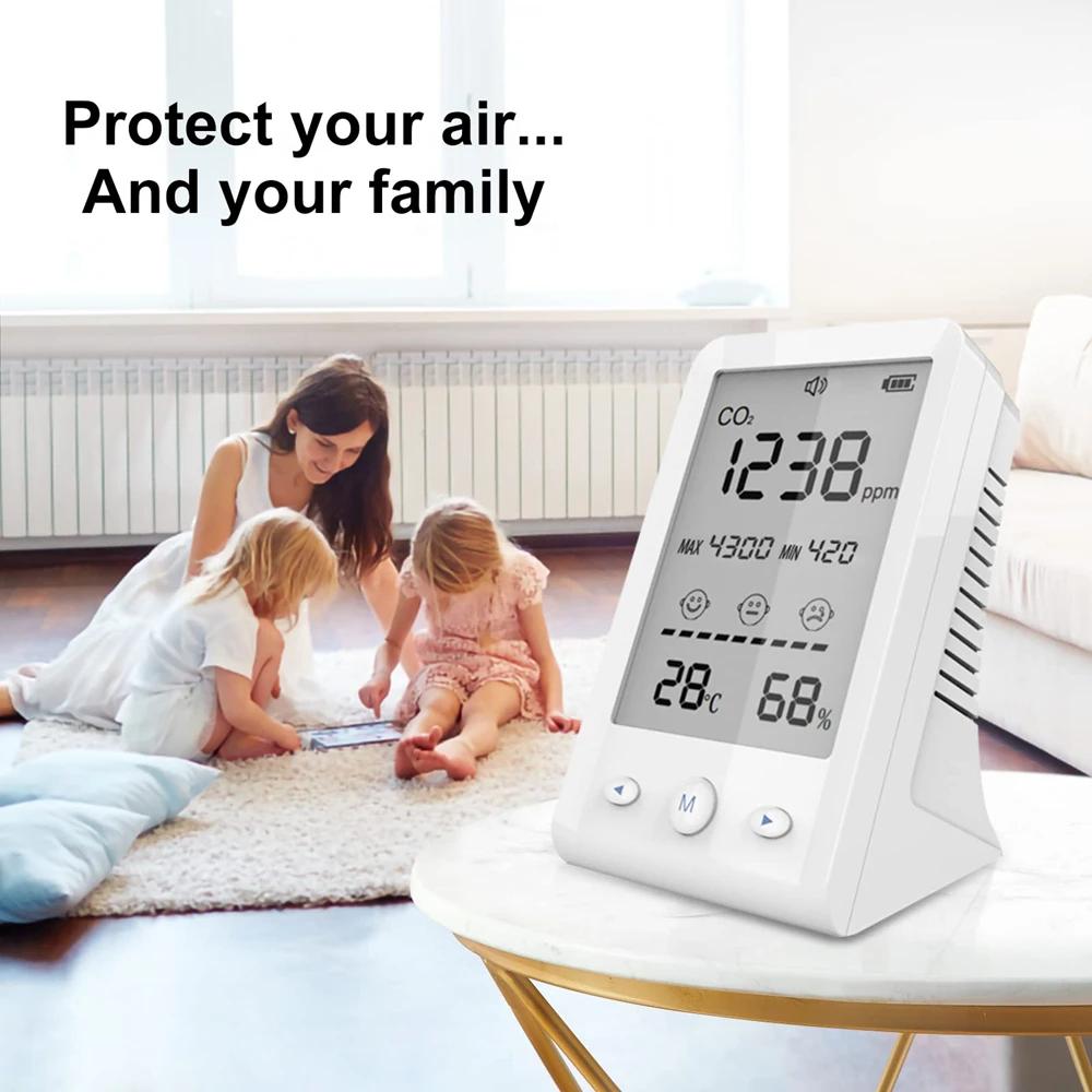 NDIR Co2 mètre alarme température humidité détecteur 3 en 1 moniteur de qualité de l'air analyseur d