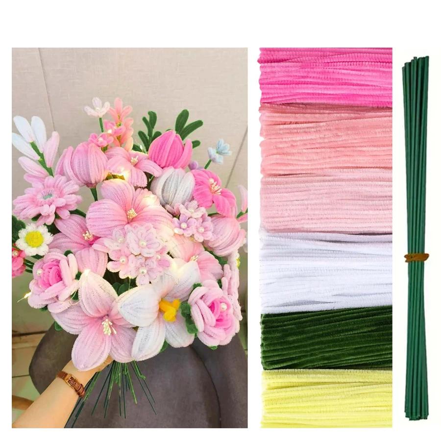 500/600 pièces nettoyeurs de tuyaux tiges de Chenille 12 pouces fournitures artisanales en vrac pour