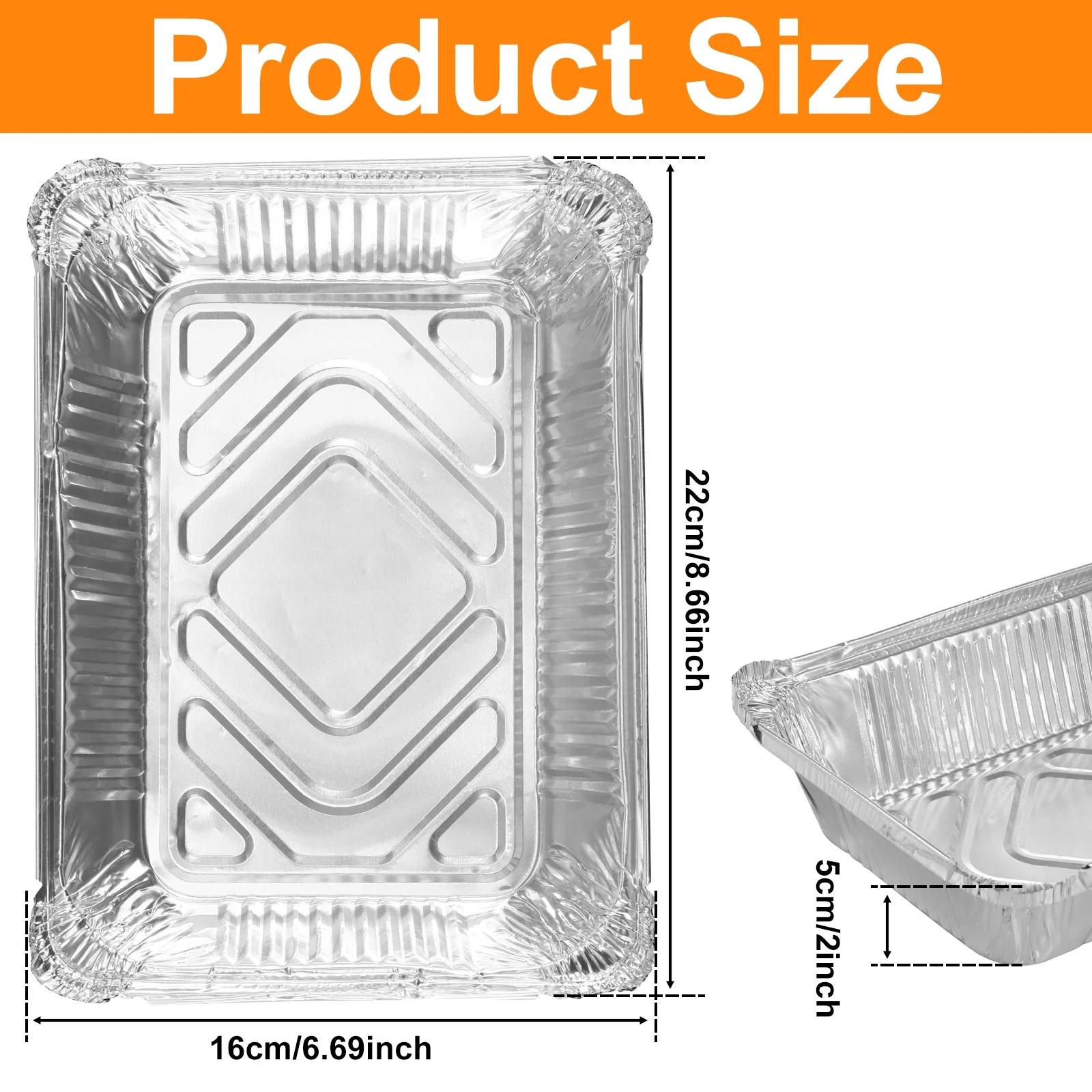 Plateaux en aluminium antiadhésifs de 1100ml, 50 pièces, moules de cuisson en aluminium réutilisable
