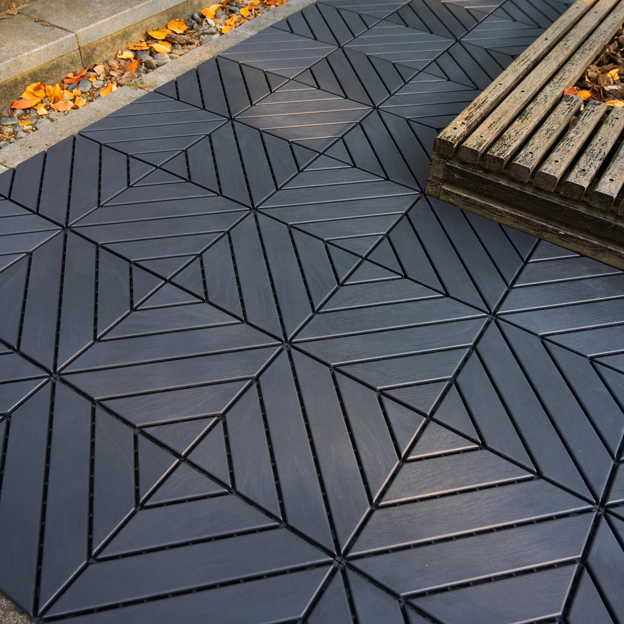 Carreaux de terrasse imbriqués en plastique, carreaux carrés étanches, utilisation par tous les temp