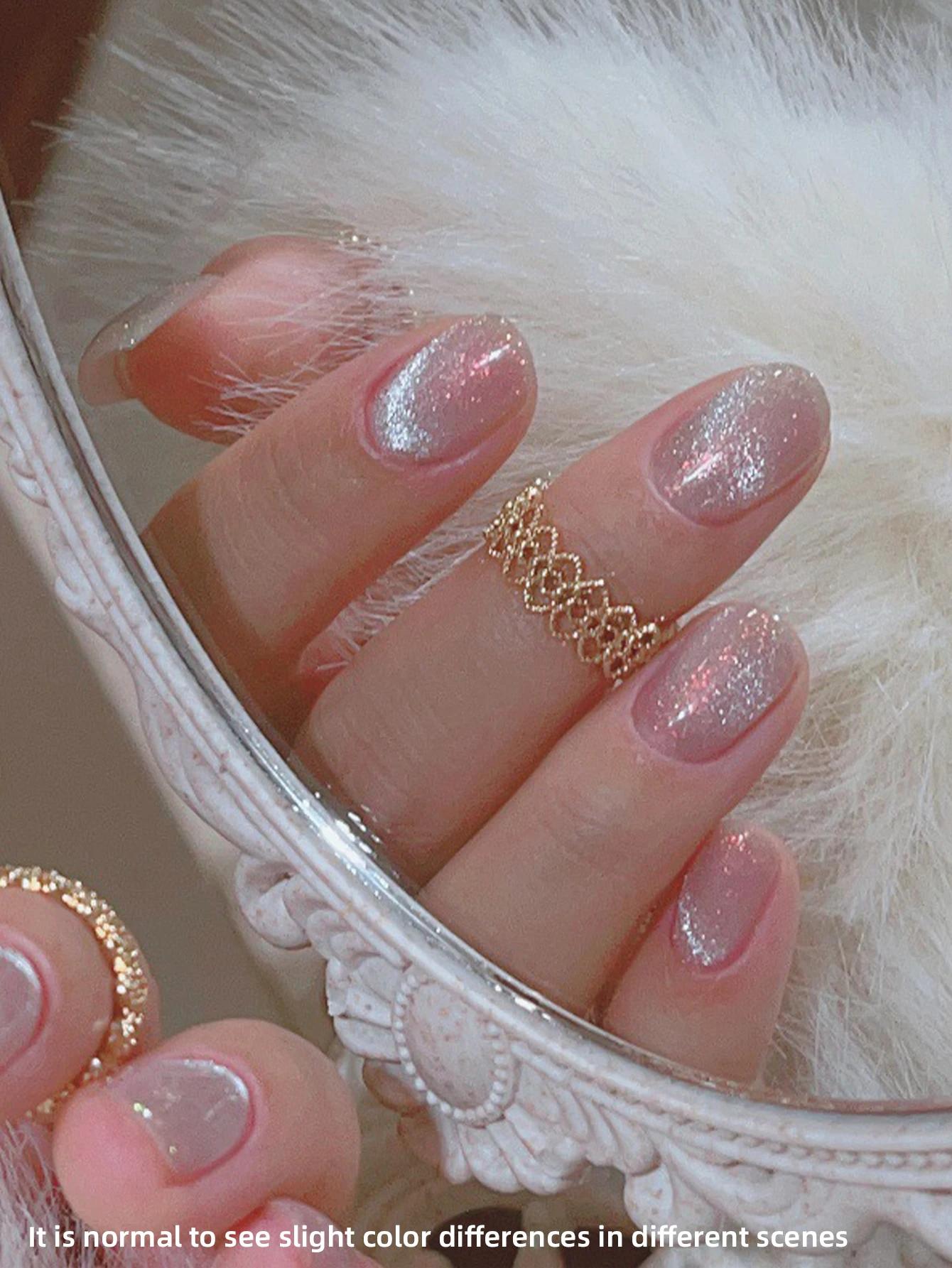 Vernis à ongles Gel œil de chat glace pilée poire de neige 15ml, Gel UV/LED brillant sans bulles à s
