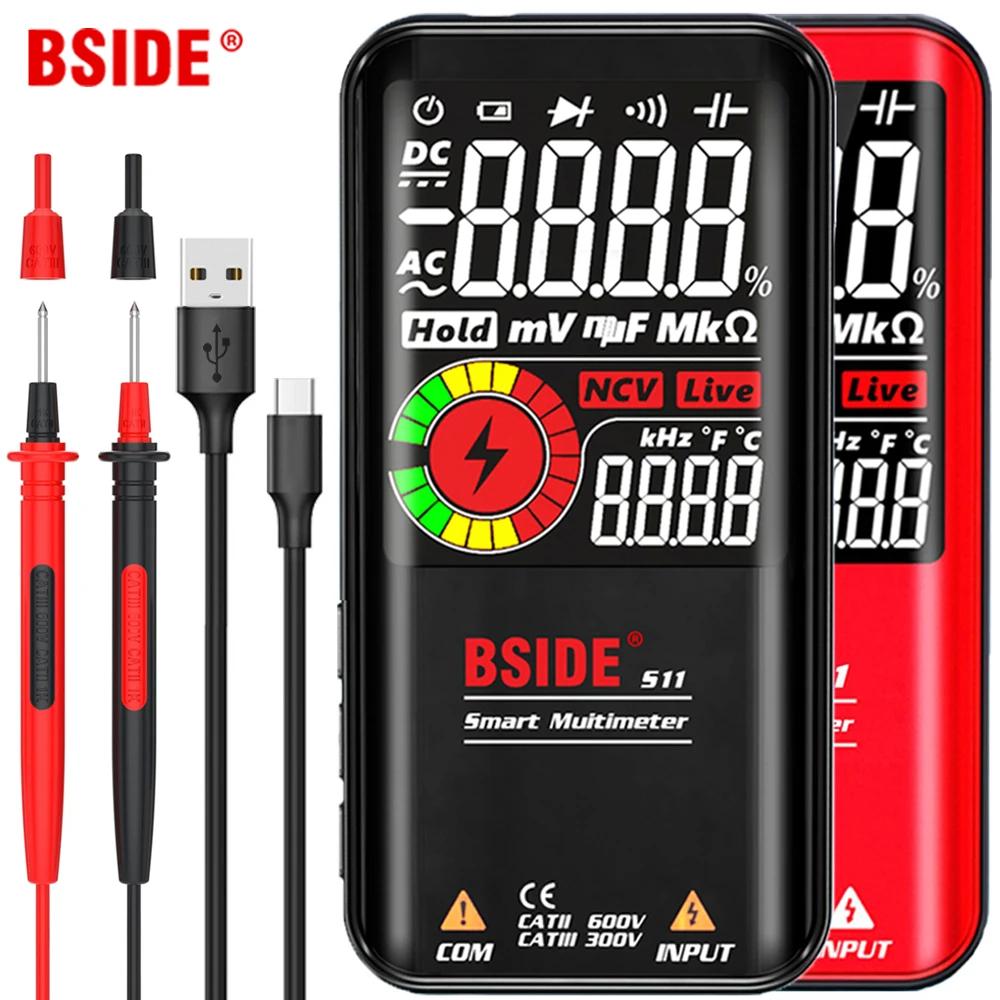BSIDE multimètre numérique 9999 T-RMS 3.5 "affichage couleur LCD tension cc AC capacité Ohm Diode mu