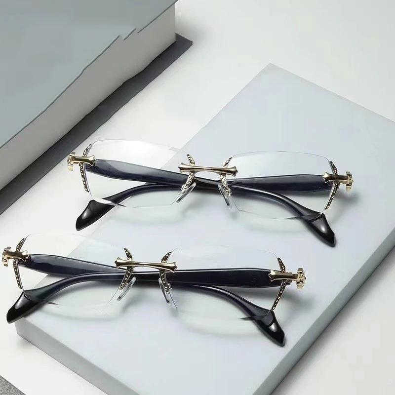 2024 rétro sans cadre Ultra léger femmes hommes lunettes de lecture bloquant la lumière bleue ordina