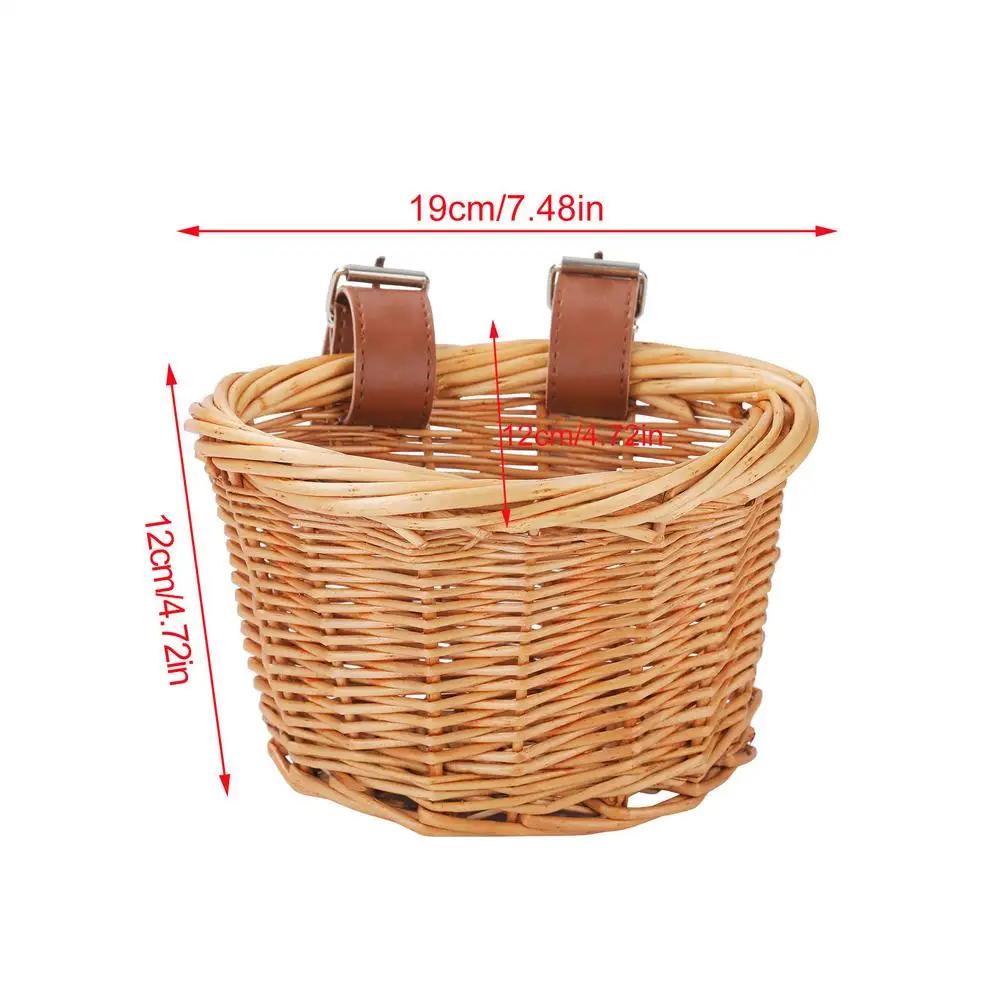 Panier de vélo multifonctionnel pour guidon avant, panier de vélo traditionnel imperméable tissé à l