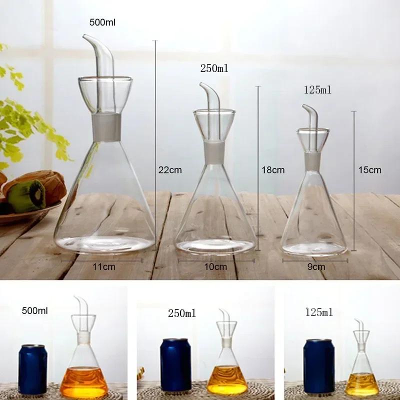 Pot d'huile domestique en verre à haute teneur en borosilicate, pots d'huile de vinaigre étanches, b