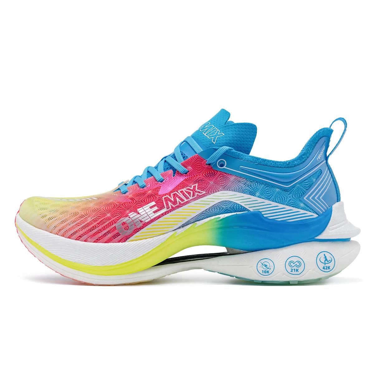 Chaussures de trail ONEMIX Racing : coussin respirant, plaque carbone pour marathon et entraînement