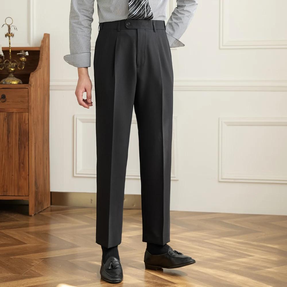 Mr. Deer San-Pantalon rétro à taille non repassable pour homme, style décontracté, coupe slim