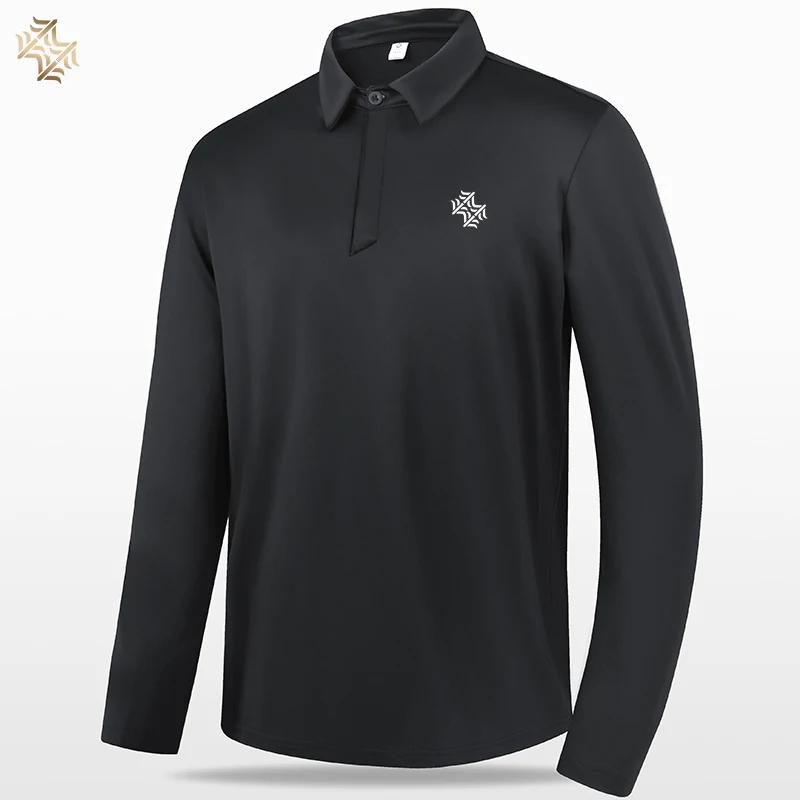 SBWL-Polo respirant à manches longues pour homme, chemise de base sportive, course à pied, golf éque