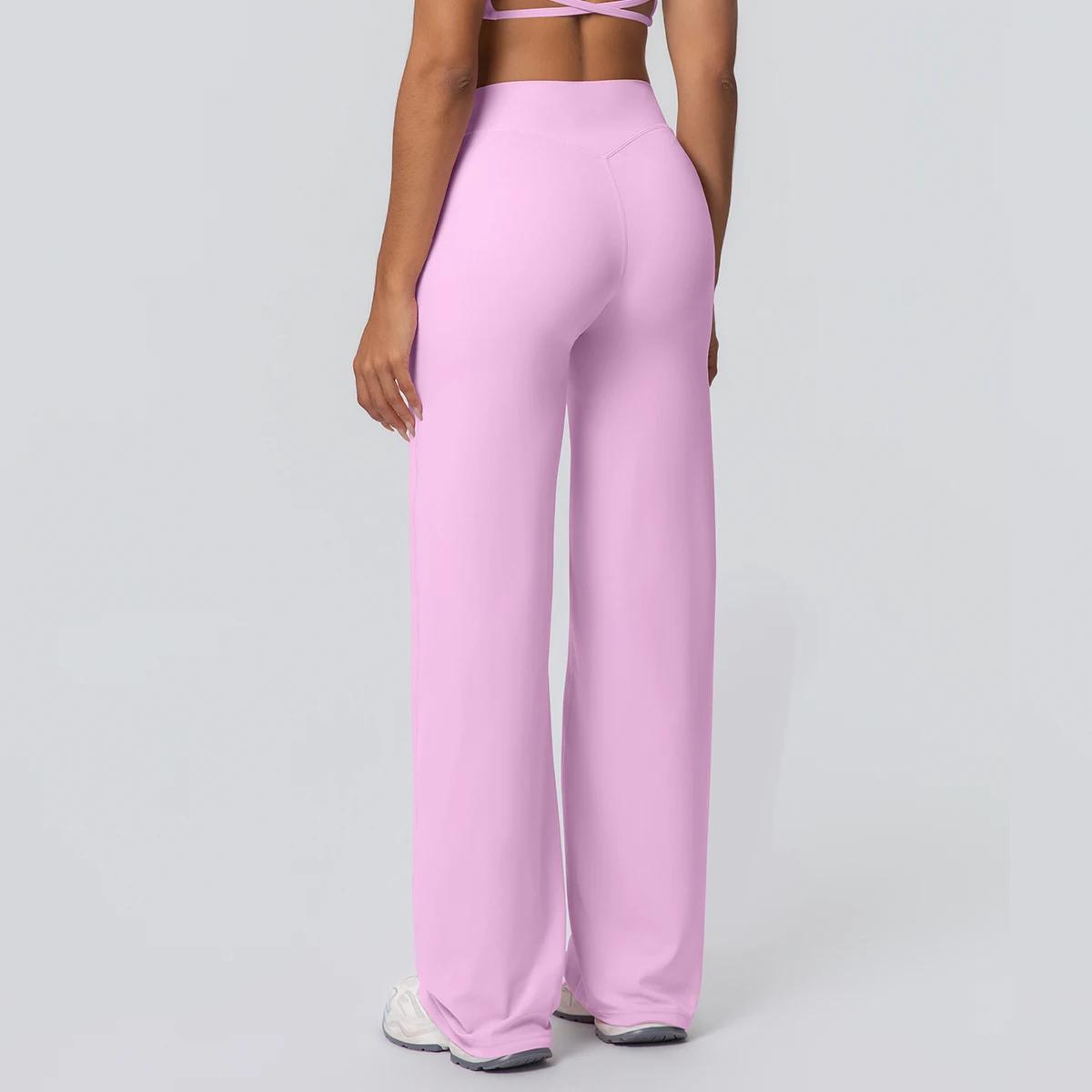 Pantalon de Yoga ample à jambes larges, couleur unie, respirant, séchage rapide, pour course en plei