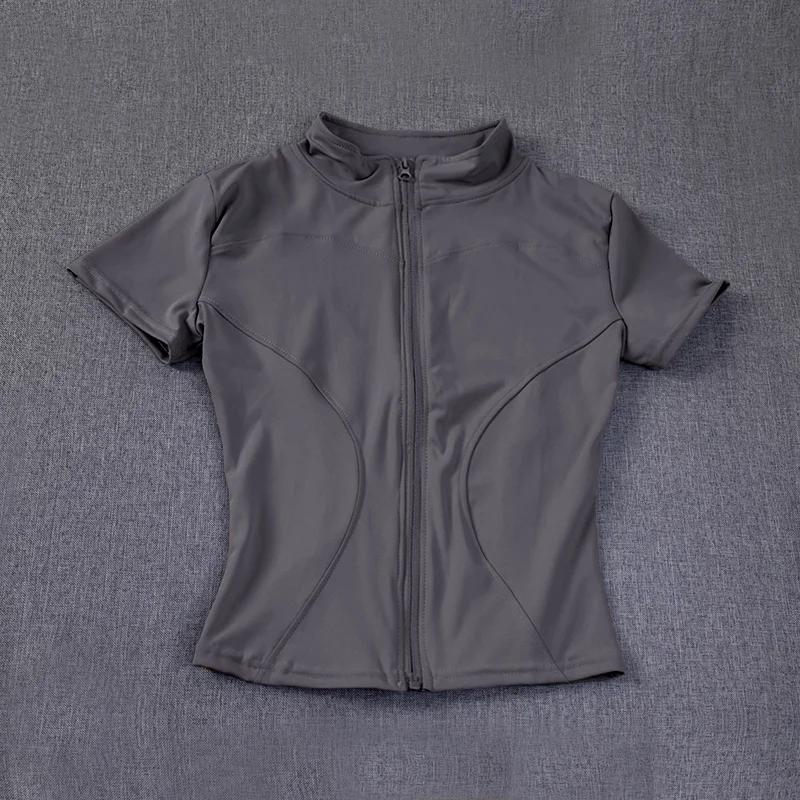 Hauts d'entraînement amincissants pour femmes, haute qualité, séchage rapide, col montant serré, fer