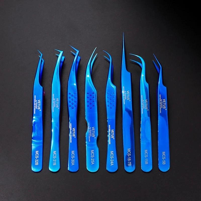 Vetus – pincettes à cils Premium, série MCS originale, nouveau Style, pointe Ultra Fine, améliore le