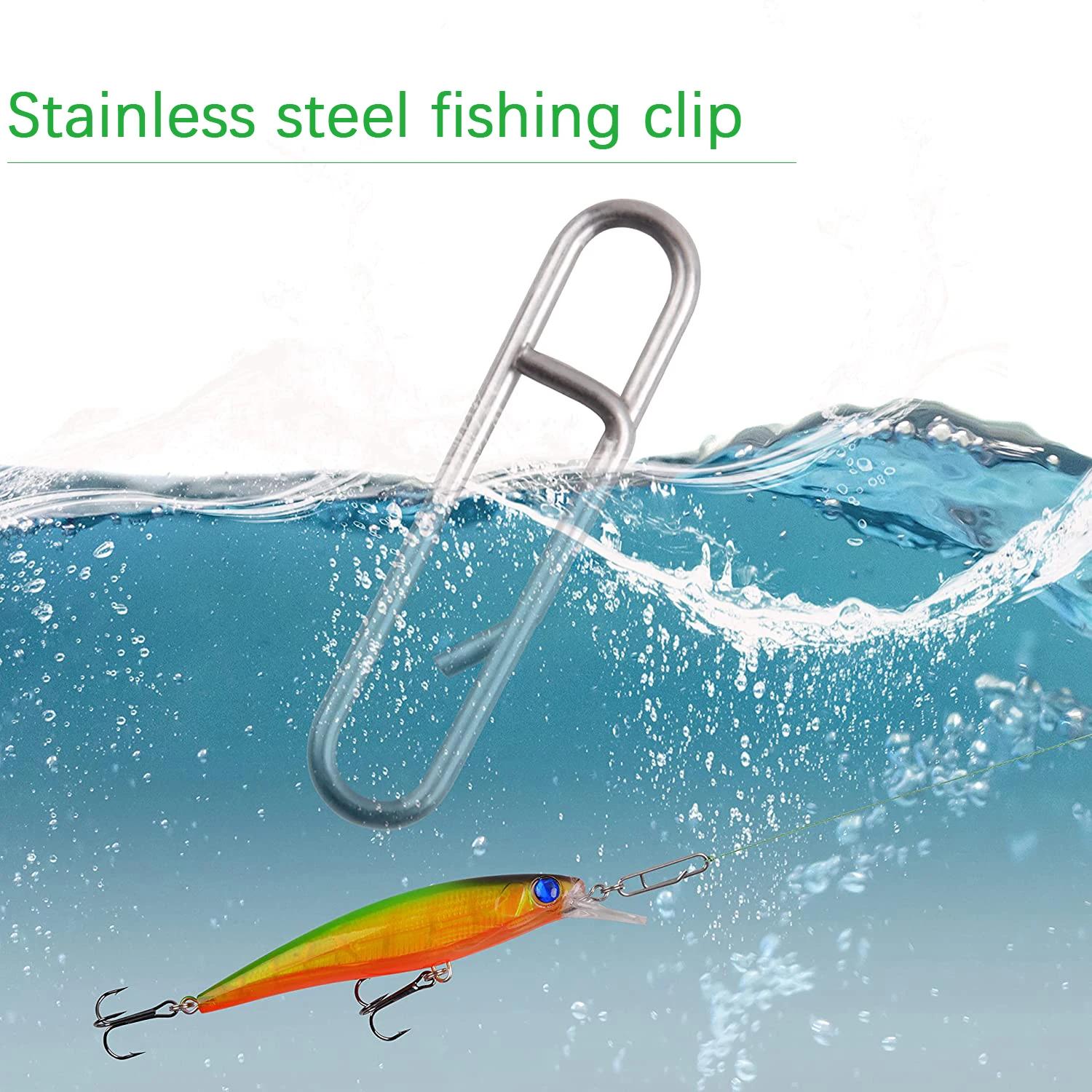 DNDYUJU 30-100 pièces 304 acier inoxydable leurre de pêche Snap pêche pivotant Interlock belle broch