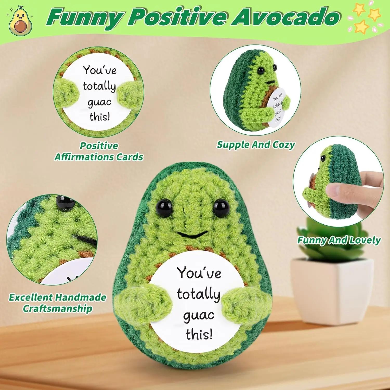 Poupée au Crochet de câlin de poche à énergie positive, Mini peluche tricotée à la main, pomme de te