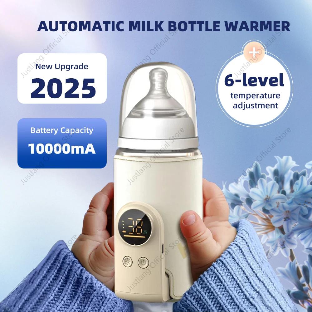 JUSTLANG 10000mAh chauffe-biberon 5 niveaux de chaleur multifonction chauffe-lait maternel contrôle 