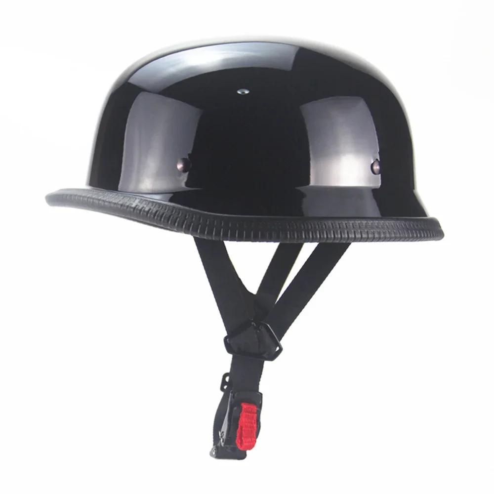 1 pièces X M/L/XL/XXL Vintage moto Cruiser casque demi visage casque allemand moto casque noir brill