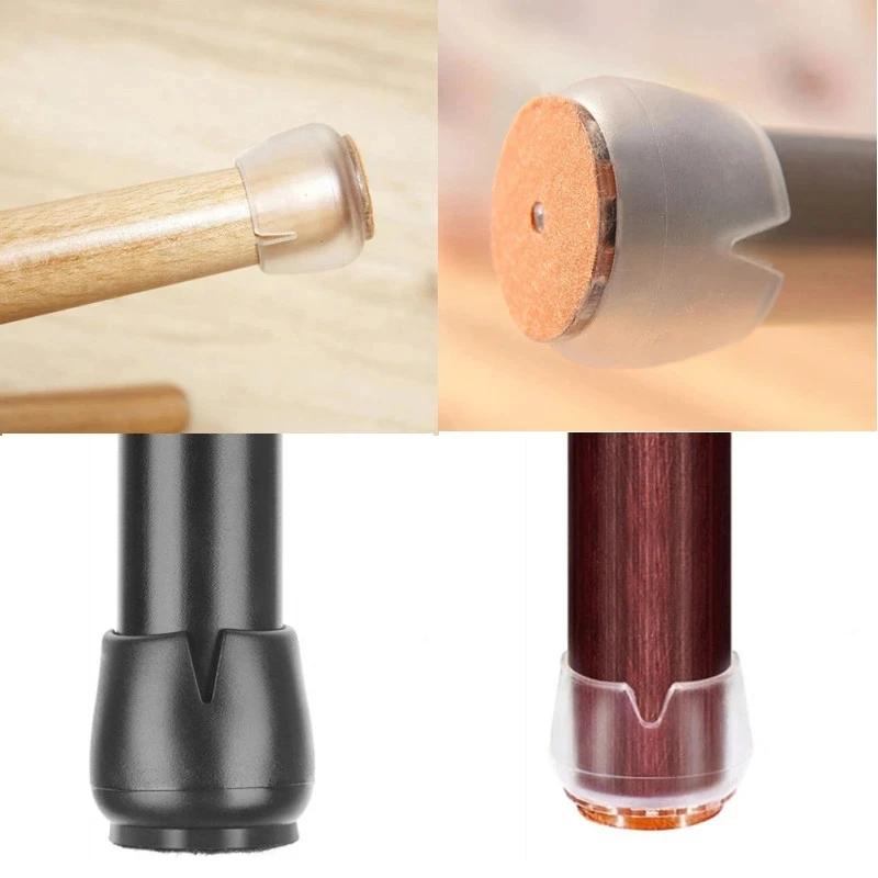 Protecteurs de sol pour pieds de chaise en Silicone noir, 16 pièces, avec tabouret de Bar enveloppé,