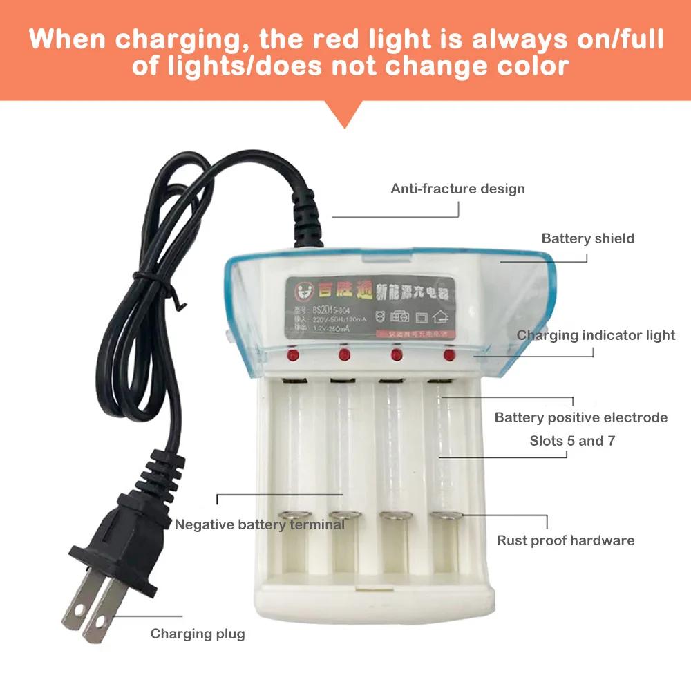 Chargeur rapide de batterie AA AAA 220V ni-cd, 4 emplacements, chargeur intelligent Rechargeable, pr