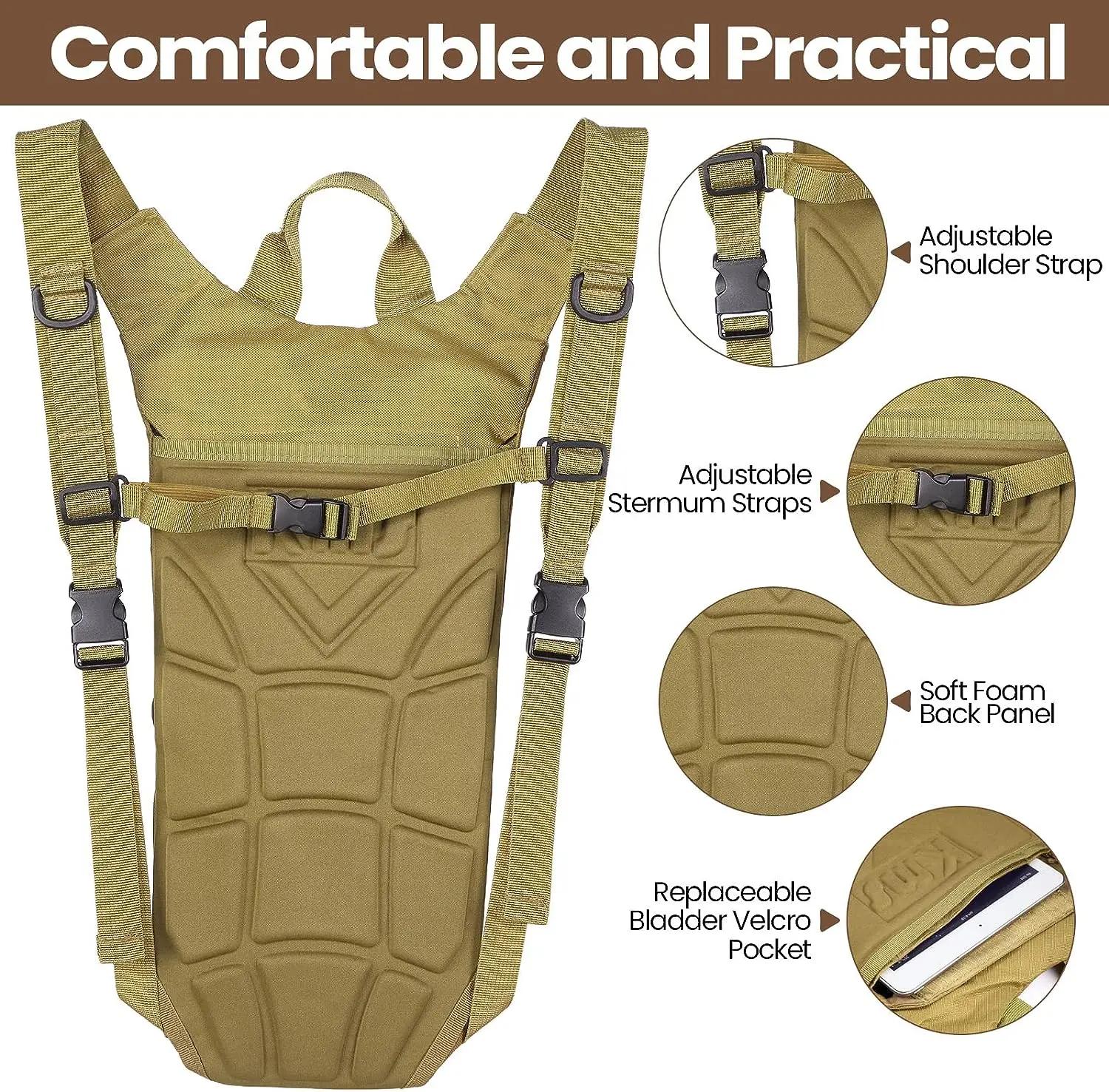 Sac à dos d'hydratation de Sport, sac à eau en Nylon imperméable avec vessie de 3 litres pour la ran