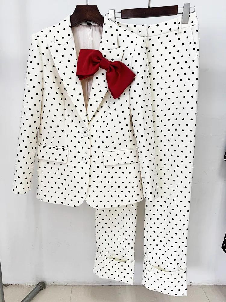 HIGH STREET Nouveauté 2026 Ensemble tailleur-pantalon de créateur pour femme, 2 pièces, avec blazer 