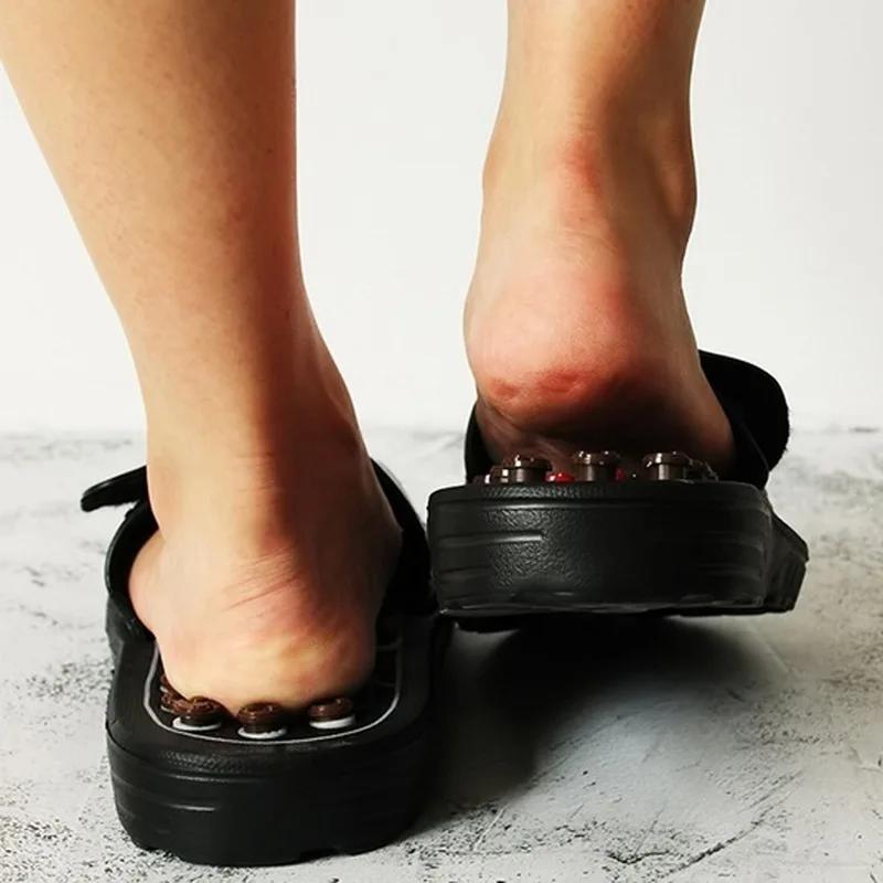 Acupoint-Pantoufles de Énergie pour Homme et Femme, Sandales de Pieds Chinois, Thérapie d'Acupressio