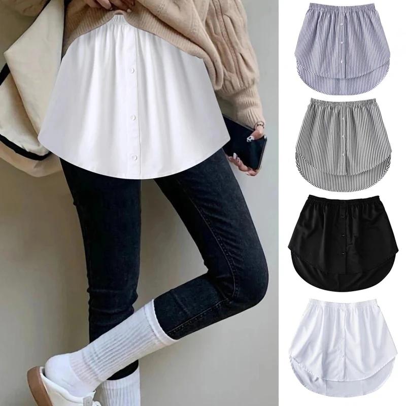 Extensions de chemise grande taille 5XL pour femmes, fausse chemise, jupe irrégulière, chemisier, ou