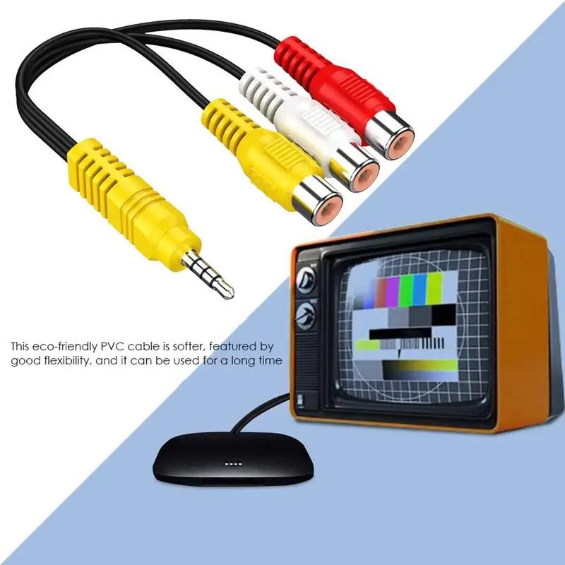 Pour TCL dédié 3.5mm prise Jack RCACable 3.5 Aux mâle à 3 RCAFemale adaptateur Mini Aux stéréo Audio