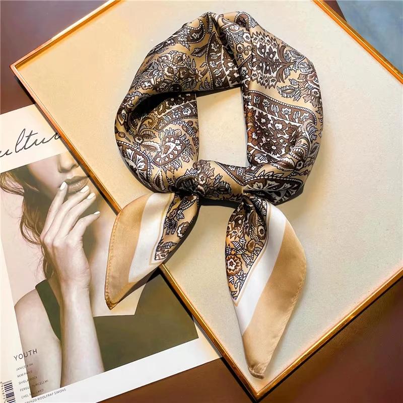 Mode Paisley imprimé soie bandeaux écharpe femmes 2025 nouveau Elagant Bandana cou Foulard bandeaux 